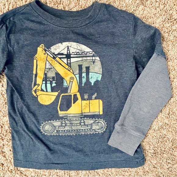 Kids Construction Graphic Long Sleeve Shirt I Size 5 I Jumping Beans - Picture 3 of 5